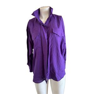David Peet M plum deep purple button up long sleeve shirt